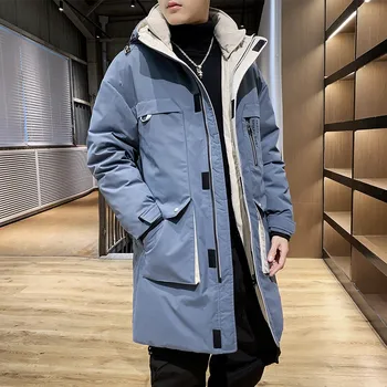 

High Quality White Duck Down Men's Winter Long Jacket Windbreaker Down Coat Man Hooded Overcoat Thick Warm Puffer Jacket