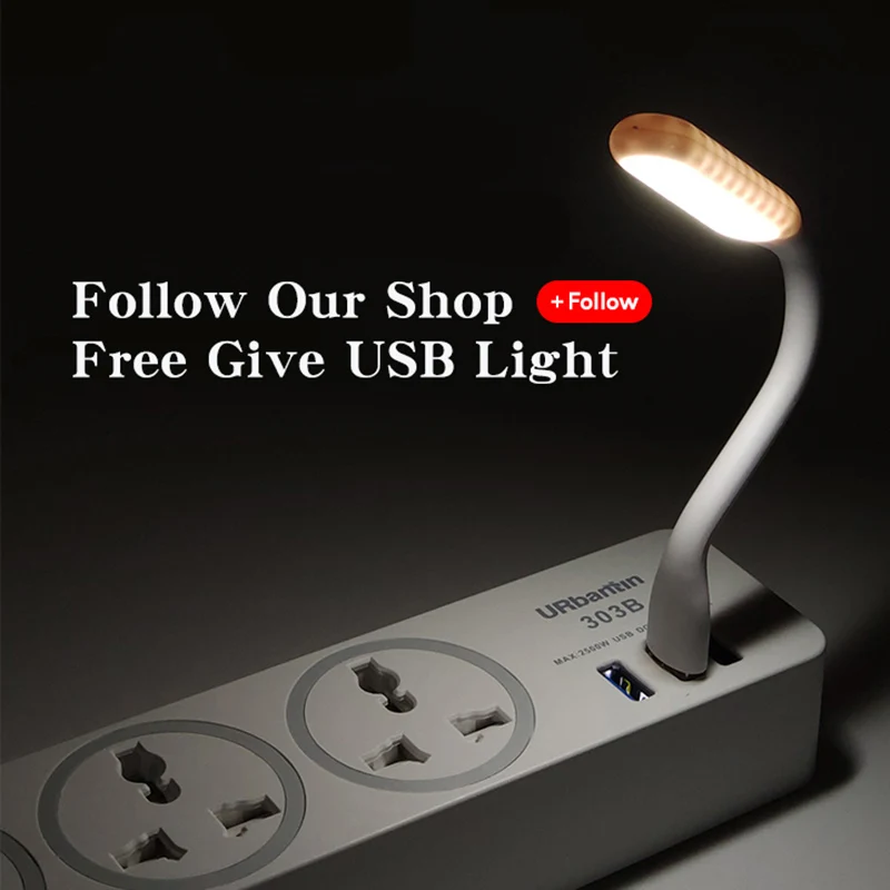 Мощность полосы Smart plug 110 250 В 2500 Вт быстрой зарядки розетка с USB универсальный