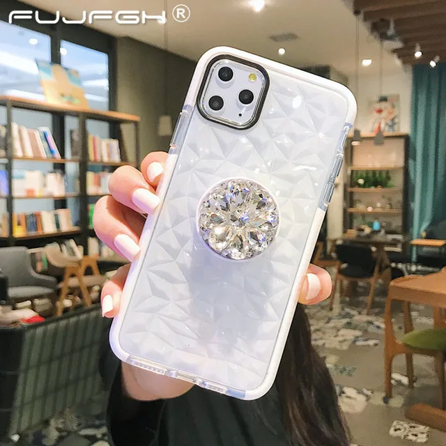 White With Ring Роскошный Желейный чехол для телефона iPhone 11 Pro Max X XR XS MAX 7 8 6 6S Plus 5 SE двойной цвет мягкий ТПУ прозрачный противоударный чехол - Цвет: White With Ring