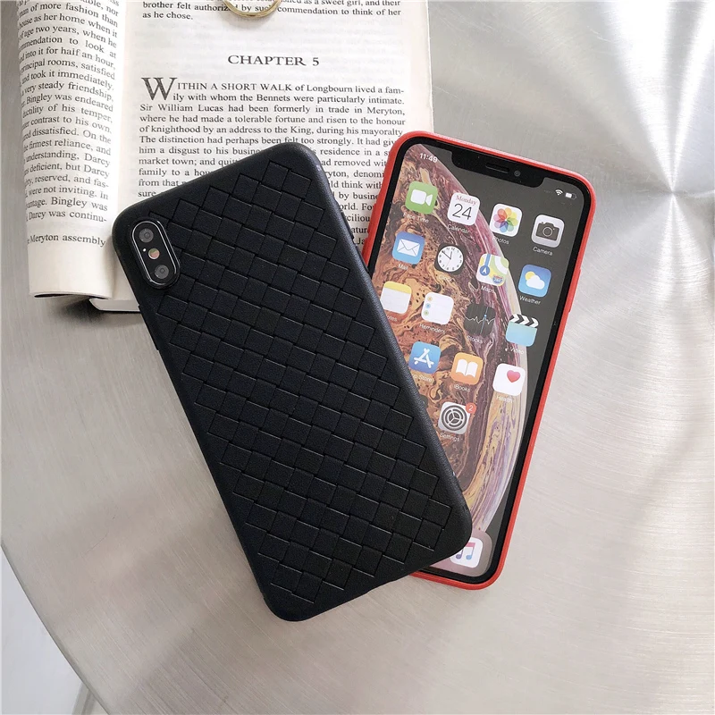 Для Apple iPhone 11 11 Pro 11 Pro Max Fashion Line ткачество Мягкий силиконовый чехол для телефона iPhone X XR XS Max задняя крышка оболочка