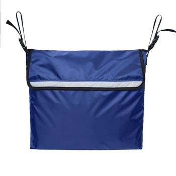 

New Oxford Cloth Wheelchair Storage Bag Pouch Wheelchairs Storage Mobility Aid Tote Handle Scooter Walker Rollators Blue