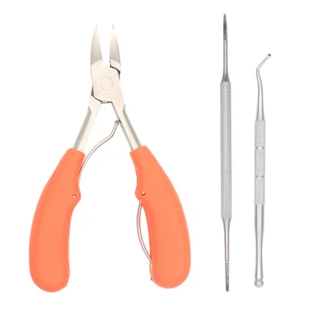 

3pcs Manual Pedicure Home Stainless Steel Toenail Clipper Set Ingrown Thick Nail