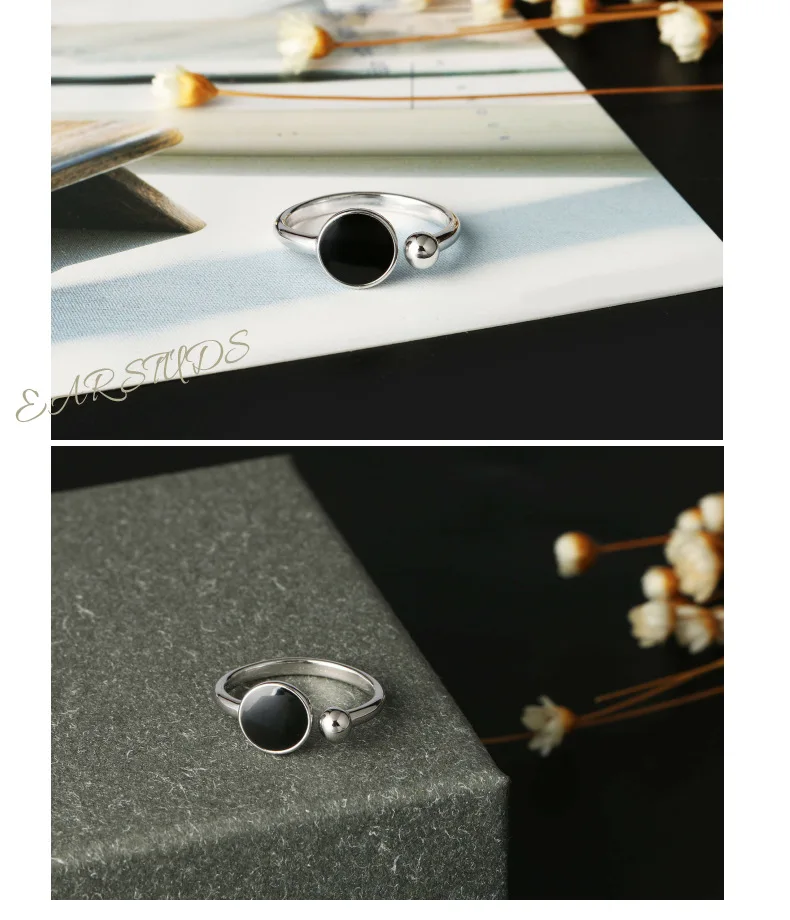 XIYANIKE 925 Серебро простой геометрический пара Открытое кольцо Модные женские регулируемые украшения для пальцев вечерние подарок