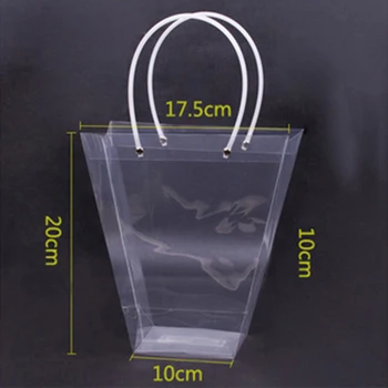 

10PCS PP Clear Gift Tote Packaging Bags Transparant Handbag Closable Garment Clear Hats Water Bottles Flower Decorative Handbag