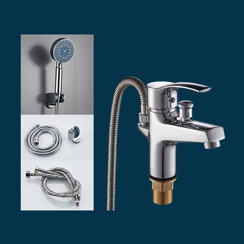 Faucet Set 1 Смеситель для ванной комнаты, смеситель для раковины на бортике с насадкой для душа, кран для умывальника, кран для холодной и горячей воды, смесительный клапан - Цвет: Faucet Set 1