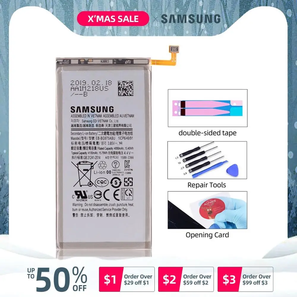 Для samsung сменный аккумулятор EB-BG975ABU для samsung Galaxy S10+ S10 Plus SM-G9750 Аутентичные Аккумуляторы для телефонов