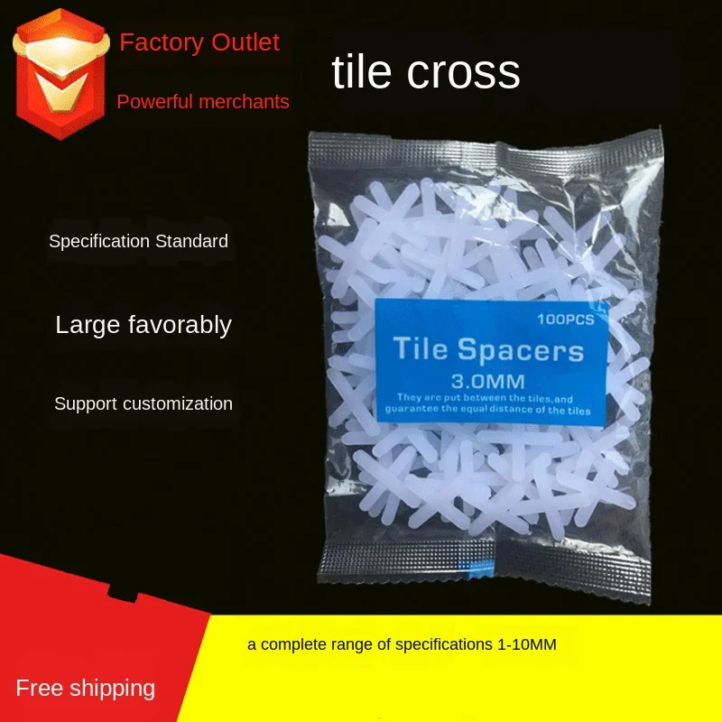 

100pcs 1mm-10mm Decoration Tool Ceramic Tiler Spacer Cross Plastic Tile Plumber Reuseable Leveling System Construction