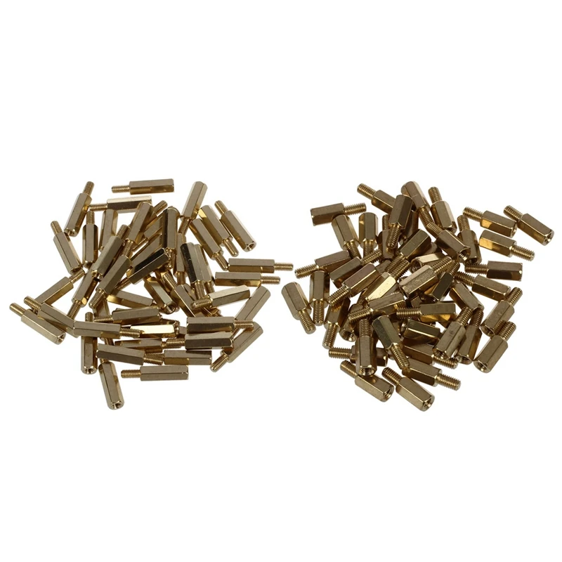 

Big deal 100Pcs Brass Screw Thread Pcb Stand-Off Spacer M3 Male x M3 Female - 50Pcs Length 9Mm & 50Pcs Length 15Mm