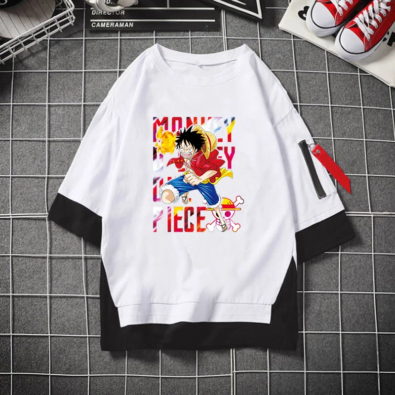 Модная мужская женская Повседневная футболка Аниме one piece Luffy футболка с коротким рукавом футболки уличная спортивная одежда для косплея