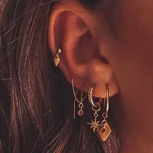 Artilady, золотые серьги-кольца для женщин, хрящевой крест, сердце, серьги, маленькие серьги-кольца,, ювелирное изделие, подарок