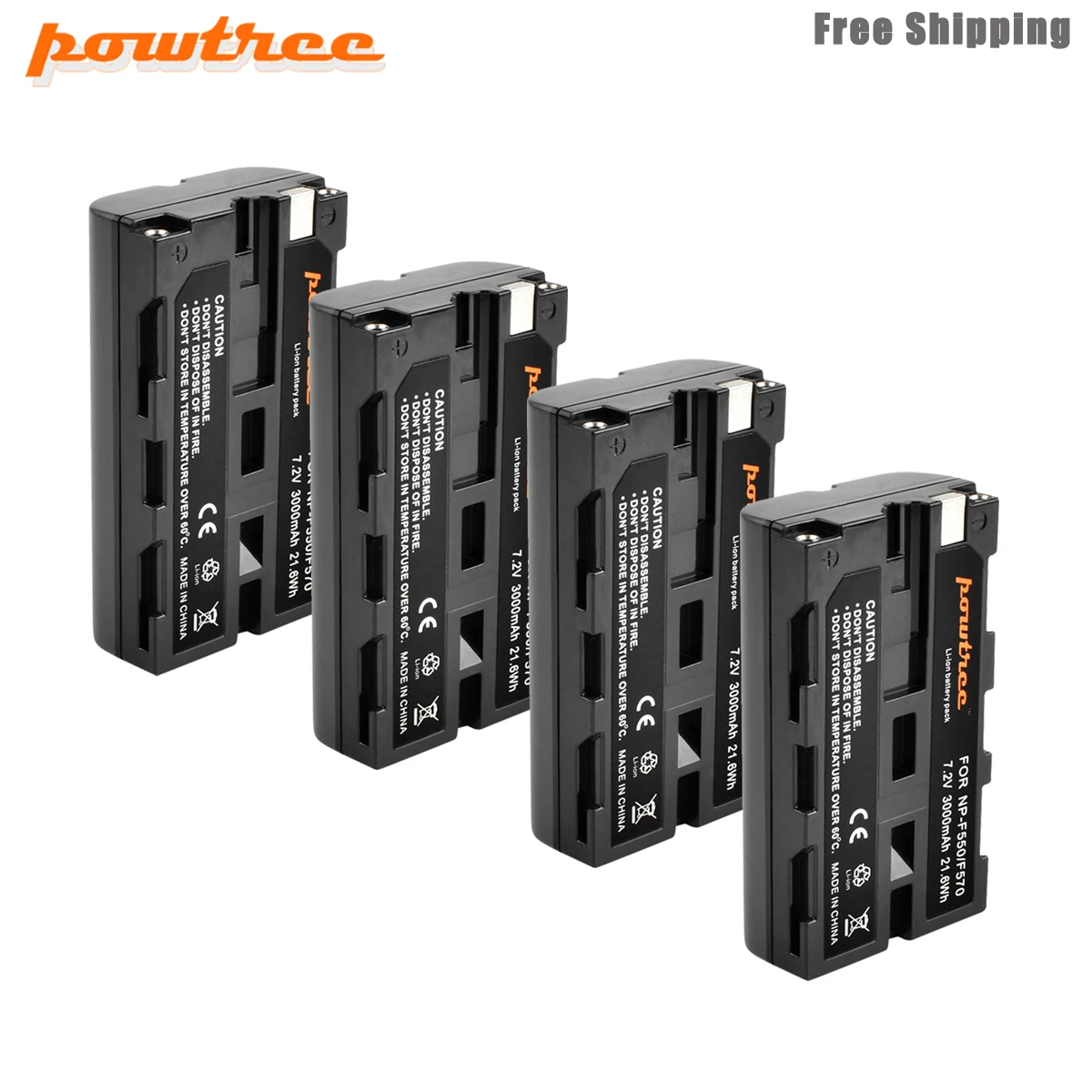 4 Pack Battery Powtree NP-F550 NP F550 NPF550 Камера Батарея для sony NP-F330 NP-F530 NP-F570 NP-F730 NP-F750 Hi-8 GV-D200 D800 TRV81 SC55 L50 - Цвет: 4 Pack Battery