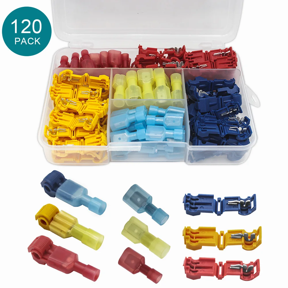 

UnvarySam 120pcs Insulated Crimp Terminal Wire Connectors Ant Wire Clamp Nylon Insert Combo Kit Solderless Quick Connector