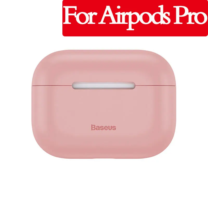 Чехол для наушников Baseus для AirPods, Цветной силиконовый чехол для AirPods Pro, чехол для беспроводных наушников с Bluetooth для Airpods 2/1 - Цвет: Pink Pro