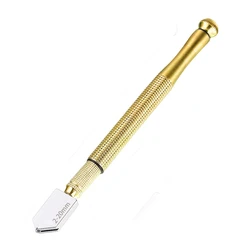 1 pçs faca de vidro de diamante com alça de metal antiderrapante para vidro diy, telha cerâmica, espelho de corte manual de telha de vidro ferramenta de corte