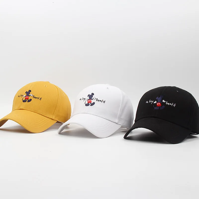 Baseball Cap Cartoon Hat Black White Hip Hop Caps Baseball Cap Outdoor Sunscreen Hats