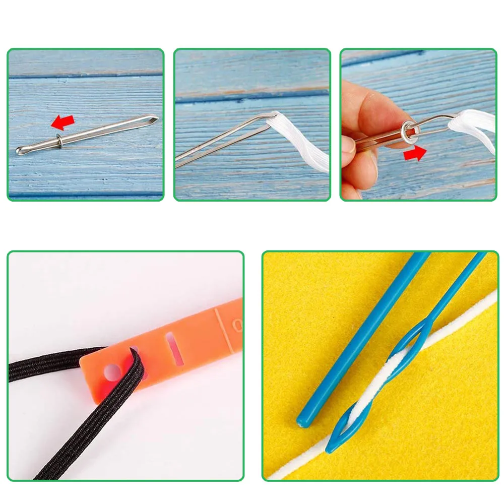 3PCS Drawstring Threader Tool Flexible Easy to Pull Plastic Drawstring  Threader Fabric DIY Knitting Accessories