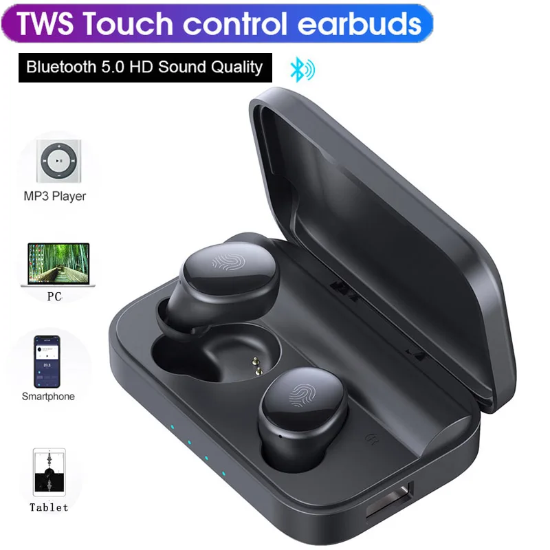Наушники-вкладыши Tws с Беспроводной Bluetooth наушники спортивные Игровые Hi-Fi