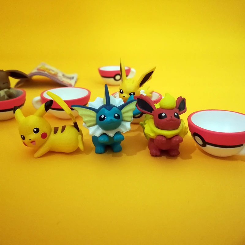 Takara Tomy Pikachu Eevee Action Figure Pokemon Big Head Doll Sleep Elf Series Ball Children Toy Gifts 5pcs Set Action Figures Aliexpress