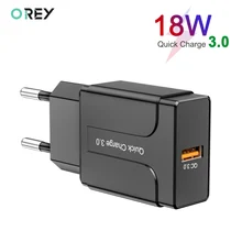 OREY 18 Вт быстрое зарядное устройство QC 3,0 USB зарядное устройство для iPhone X Xr Quick Charge 3,0 для samsung S10 Plus Xiaomi Mi 9 зарядное устройство для телефона