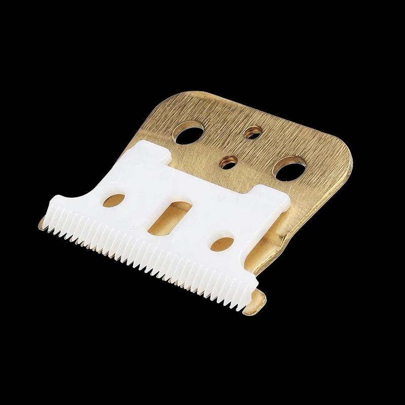 Gold 2Pcs Strong Barber Ceramic Shop Cutter+ Metal Bottom Cutter for Andis Electric Hair Trimmer Cutting Machine Clipper Accessories - Цвет: Gold