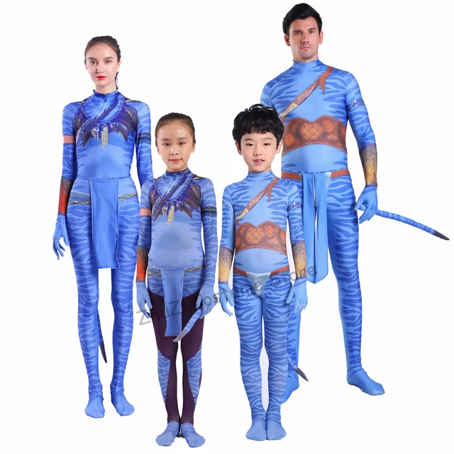 Disfraz de Avatar 2 The Way of Water Neytiri Jake Sully para adultos y  niños, traje de cola, mono, disfraz de Halloween - AliExpress