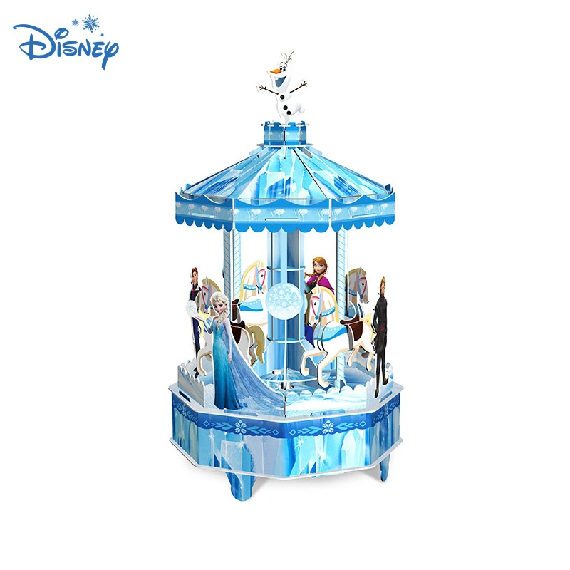 Disney ледяная и снежная ведьма из Непала вращающаяся Подарочная музыкальная шкатулка Diy вращающаяся деревянная лошадь трехмерная ручная музыкальная шкатулка