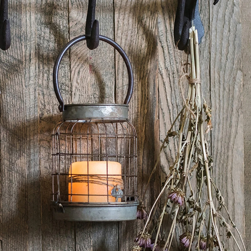 Металлический потертый металлический фонарь, железное украшение, сова, театик, маяк, свечной контейнер, Фенер, режим, стекло, Винтаж, потертый AZT001