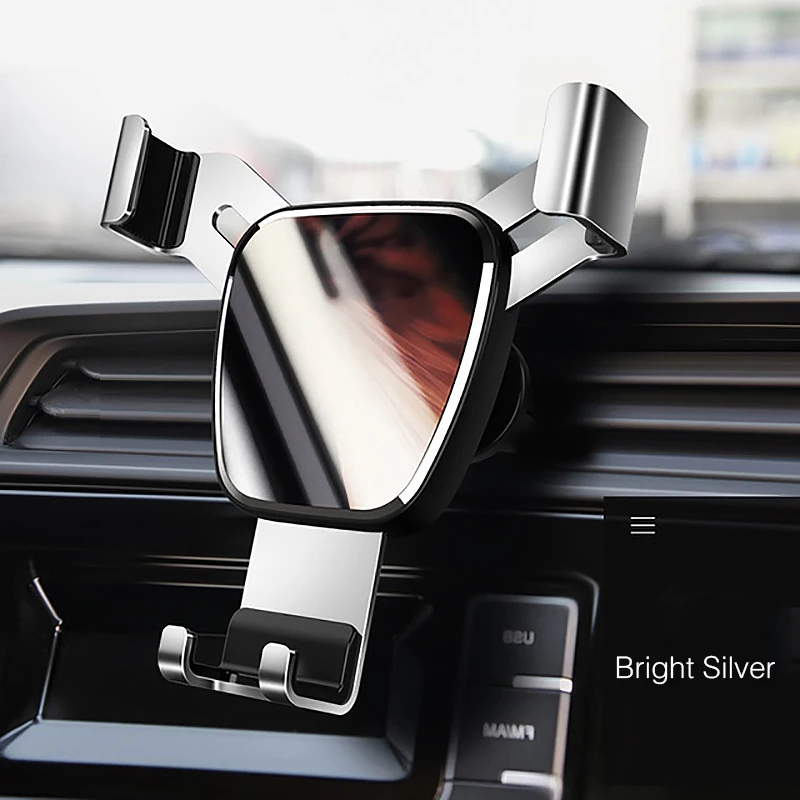 Gps Автомобильный держатель для телефона гравитационный держатель на вентиляционное отверстие автомобиля в автомобиле для iPhone XS XR 11Pro Max 6S 7 8 подставка для телефона Поддержка смартфона Voiture - Цвет: silver