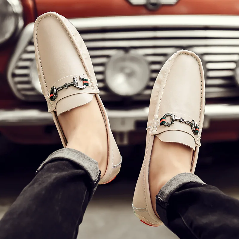 

2020 Spring New Style Leather Moccosins Men's England MEN'S Casual Shoes Versatile Trend Driving Men Shoes Large Size