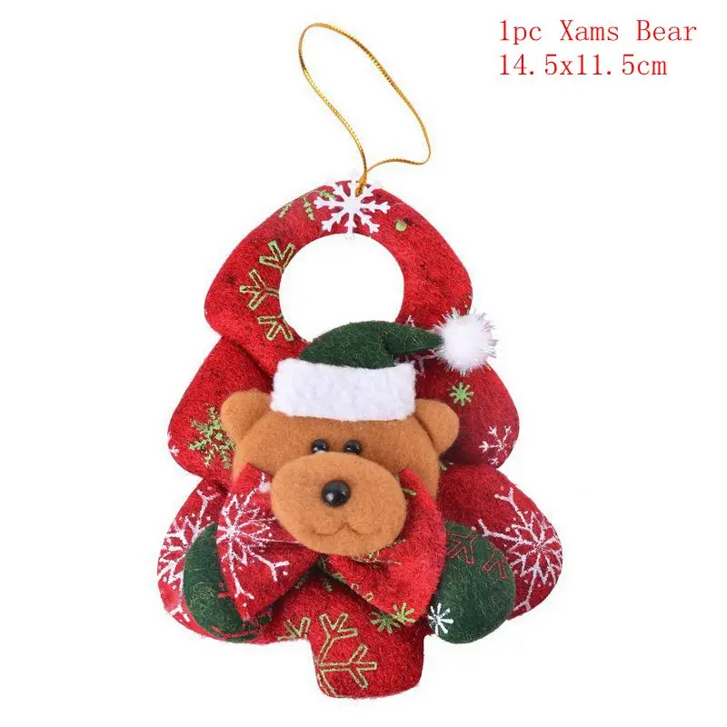 1PC 14.5x11.5cm Милые рождественские куклы для дома, Рождественская елка, подвесные плюшевые куклы Snata, Navidad, вечерние украшения, новогодний Рождественский Декор, детские подарки - Цвет: 1PC 14.5x11.5cm
