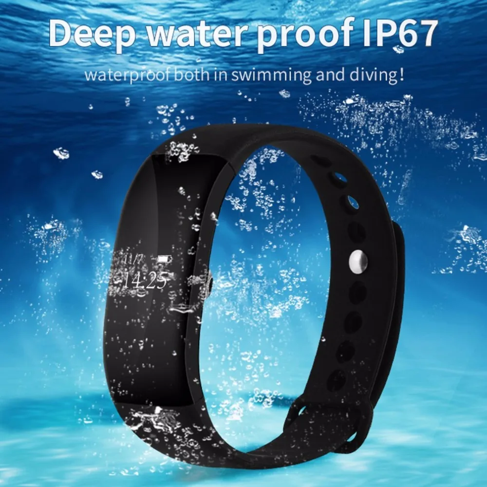 Bluetooth 4,0 Профессиональный IP67 водонепроницаемый браслет сердечного ритма Смарт-браслет часы браслет шагомер калорий сна