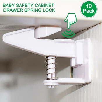 

10pcs Cabinet Door Locks For Baby Child Safety Invisible Drawer Lock Security Cupboard Cabinet Drawer Latches Closet Locks
