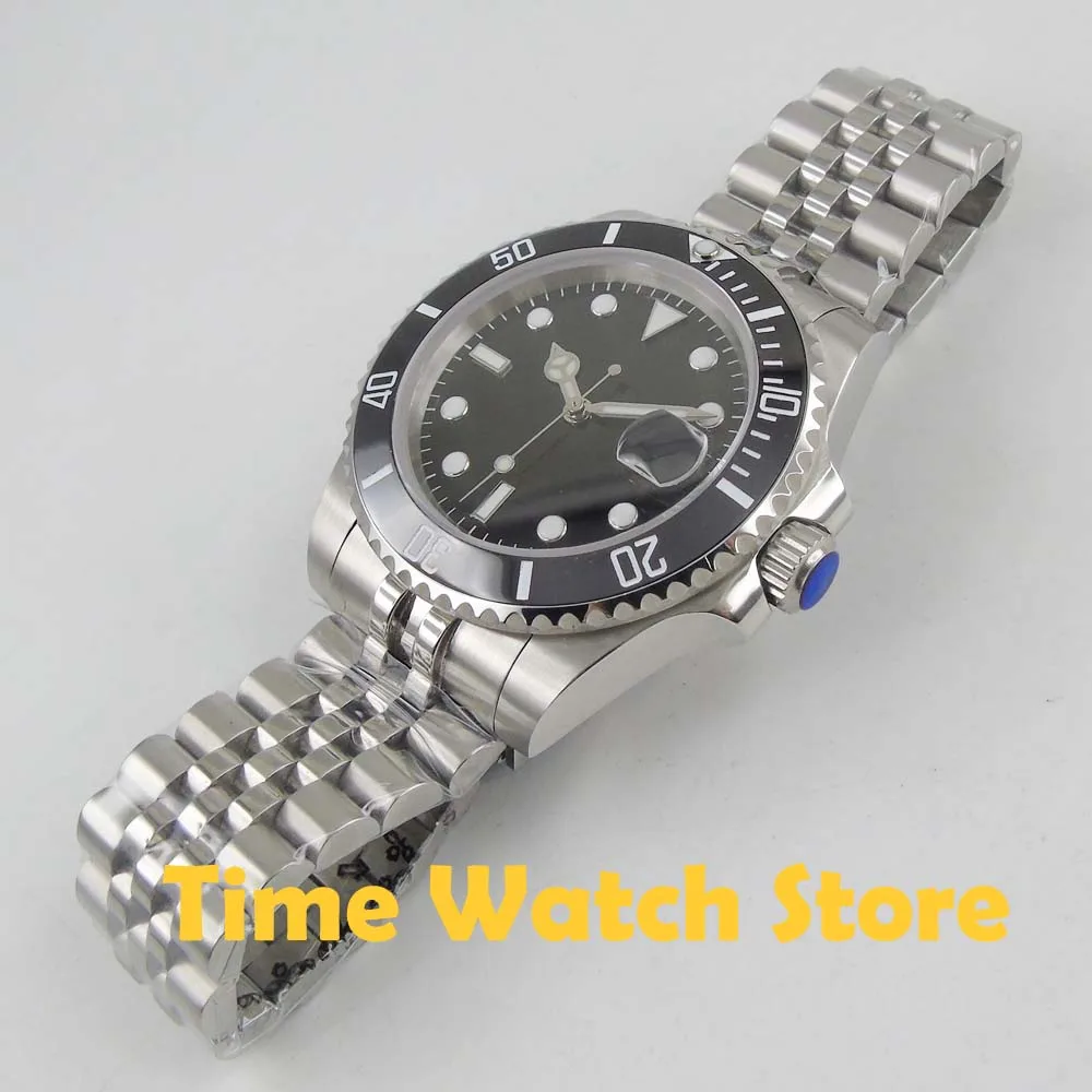  Bliger 40mm Miyota 8215 Automatic Men's watch sapphire glass black strile dial luminous waterproof 