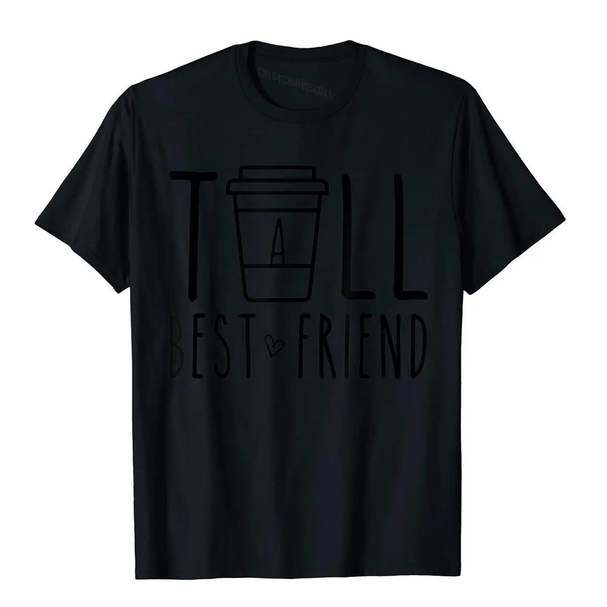 Tall Best Friend Funny BFF Matching Outfit Two Bestie Coffee T-Shirt__B13889black