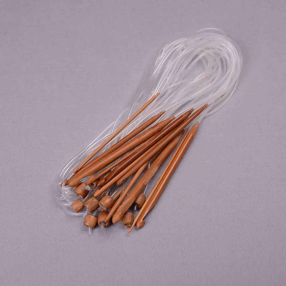12 Pcs/Set Tunisian Carbonized Bamboo Needle Crochet Hooks 1.2m High