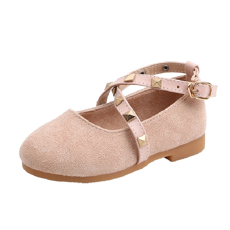 Туфли детские кожаные из флока плоская подошва танцевальные сандалии шоу-шоу