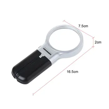 

Handheld Desktop Magnifying Glass Multi-Function Folding 3 Times with LED Lights for The Elderly Reading Plexiglass Lens Magnifi