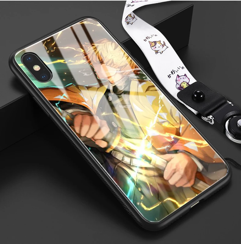 Kamado Nezuko Kimetsu no Yaiba Demon Slayer чехол для телефона из закаленного стекла для iphone 6/6s 6plus 7/8 X, XS, XR, XSMax 11 pro - Цвет: 24085