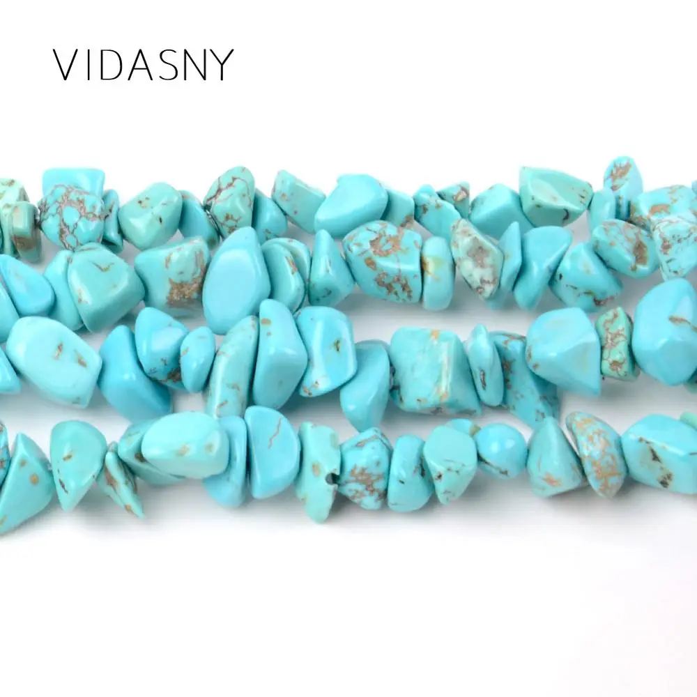 Natural Gem Irregular Green Turquoises Chip Beads For Jewelry Making 3-5-8-12mm Freeform Beads Diy Necklace Bracelet 16''