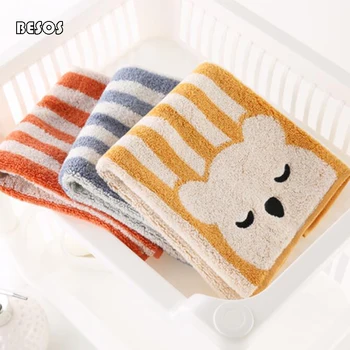

3pcs/lot Cute Simple Cotton Towels Children's Small Square Wash Towel Baby Saliva Towel With Lanyard B0083M