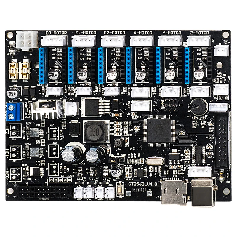 

Материнская плата GEEETECH GT2560 V4.0, используемая для 3D-принтеров A10, A10M, A10T, A20, A20M и A20T