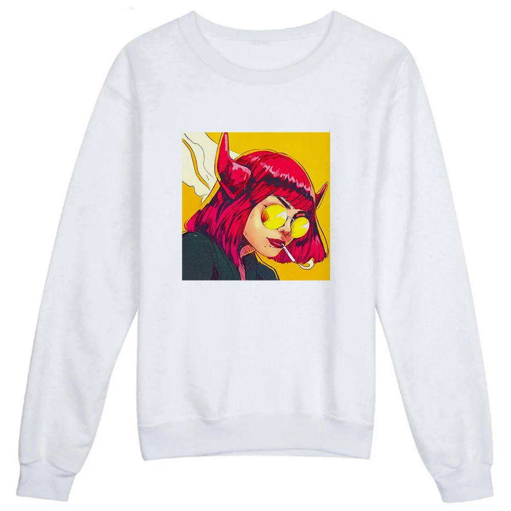 

Kawaii E-girl Funny Graphic Exquisite Hoodie Hipsters Personality Long Sleeve Clothing Cartoon Girls Printed style Sweatshirt