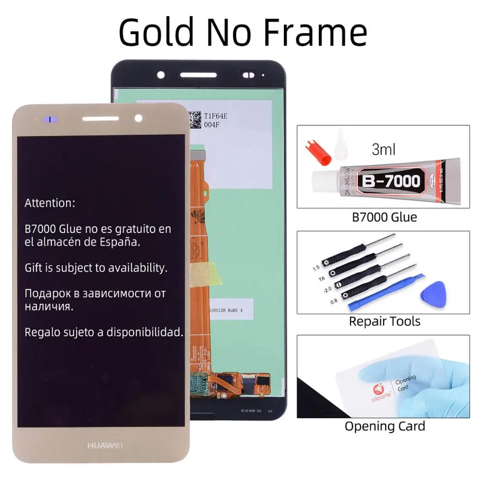 Gold No Frame 5,5 ''Дисплей для HUAWEI Y6 II ЖК-дисплей Дисплей Сенсорный экран дигитайзер с рамкой Y6II Холли 3 CAM-L23 CAM-L03 CAM-L21 CAM-AL00 - Цвет: Gold No Frame