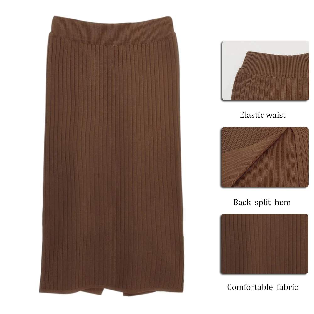 WENYUJH женские юбки с эластичными лентами на осень и зиму, теплая трикотажная прямая юбка в рубчик, однотонная короткая женская юбка для вечеринки, новинка