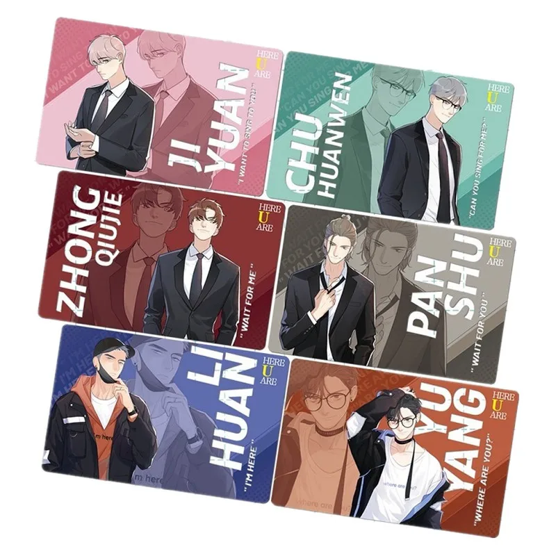 6 Sheets Set Here U Are Pvc Transparent Postcard Li Huan Yu Yang Cartoon Characters Greeting Cards Message Gift Card Business Cards Aliexpress
