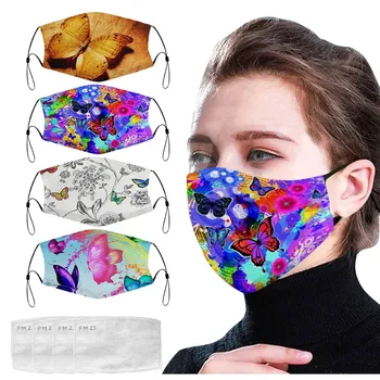 

face mask mascarilla Adult 4 Masks 4 Pieces Pm2.5 Printed Masks Washable And Reusable Masks skin care mascara facial masque