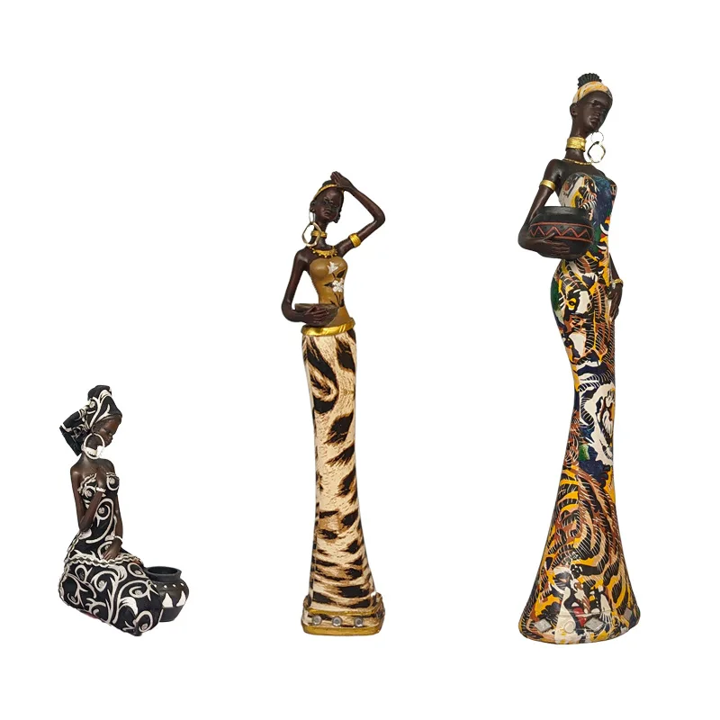 

Home Decor Decorative Statues Sculpture House Home Decoration Living Room 2021 The New Exotic beauty black candlestick aesthetic