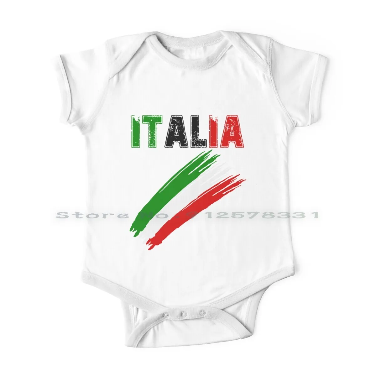 Shopagift Champions Italy Flag Baby Sleepsuit Romper 