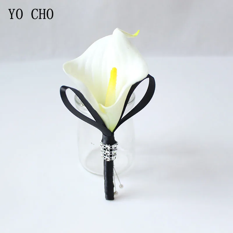 white black wedding boutonniere  (9)