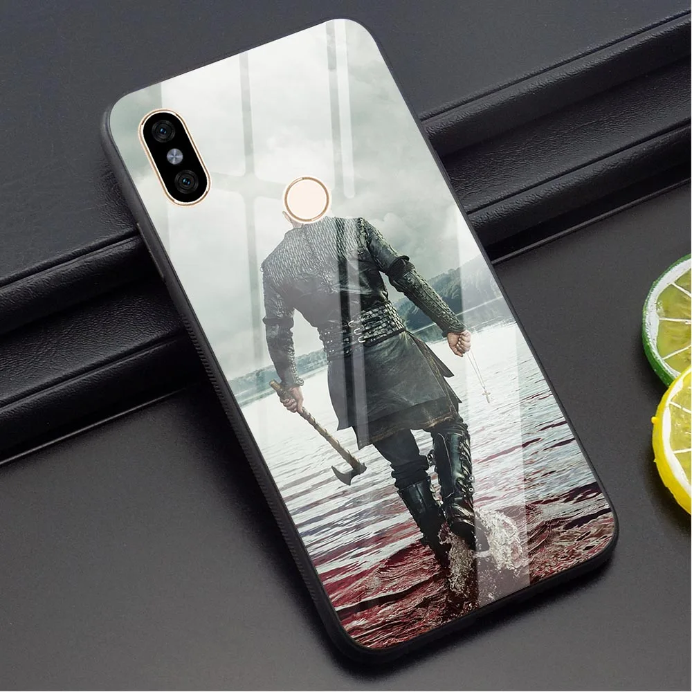 Чехол для телефона Ragnar Lothbrok Vikings из закаленного стекла для Xiaomi mi 8 Case mi A1 A2 8 Lite 9 F1 Note 5 6 7 Pro Red mi 4X 6A - Цвет: K1101205